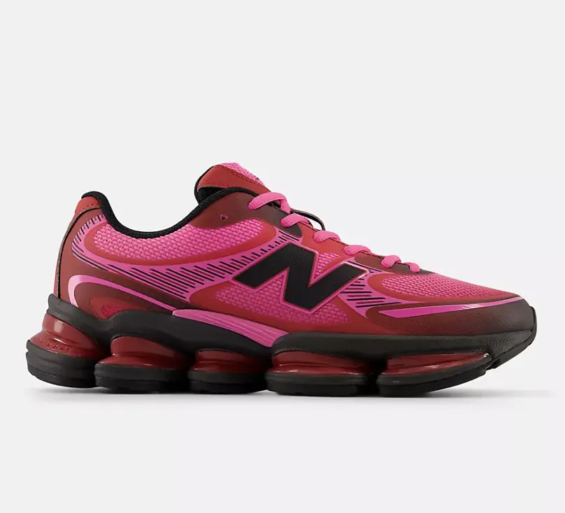 Women's New Balance 2000 Chic Casual Lace-Up Trainers, Pink Heat Shadow Red Color, Shock Absorption, Style U20082l