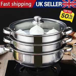 This Three-Layer Thickened Stainless Steel Steamer Is Suitable for Home Use And Can Be Used for Various Purposes, Including As a Hot Pot, Soup Pot, And Is Compatible with Induction Cookers NEW