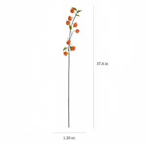 Aesthetic Artificial Lantern Fruit Flowers, 6 Pcs Mix & Match Faux Silk Floral Stems (8 Fruits per Stem, 37.4in)  for Wedding DIY Bride, Cozy Room Decor, Autumn Holiday Party