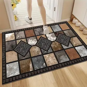 Stone & Tile Pattern Door Mat, Non-slip Washable Door Entrance Mat, Decorative Carpet for Home Garden Living Room, Home Decor Rugs