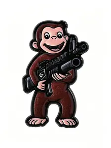 Tactical Monkey Enamel Pin, Fun Cartoon Badge, Perfect for Backpacks and Jackets, Unique Accessory for Stylish