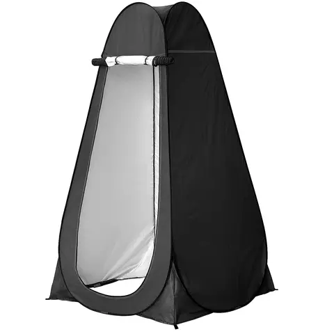 Lightweight Portable Polyester Camping Changing Tent - 1-Person Anti-Tear 150D Polyester/200D Oxford Fabric Waterproof Shelter, Functional Mesh Window, Solar Bag, Toilet/Shower Compatible, Quick Setup for Hiking Beach
