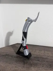 Curved Handle Villain Inspired Saber Hilt 1:1 Scale Replica 3D Printed Elegant Sci-Fi Prop Collectible Cosplay Display Piece