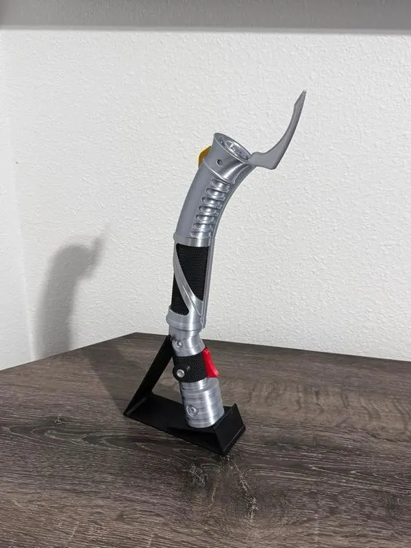Curved Handle Villain Inspired Saber Hilt 1:1 Scale Replica 3D Printed Elegant Sci-Fi Prop Collectible Cosplay Display Piece