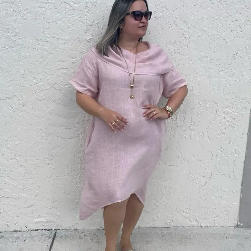 magaschoni linen dress Mint Green 100% Wrap Midi Long Sleeve Size 8 Floral Print With Embroidered Accents Magaschoni Dress Linen Wrap Long