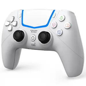 Controller for PS-5/Pro/Slim/PC, Gaming Controller with Hall Joysticks/LED  Light/Turbo/6-Axis Gyro/Dual Vibration/Touchpad/3.5mm TRRS Audio Jack/Speaker Function(White)