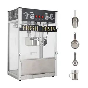 1600W Commercial Tabletop Popcorn Machine with 30 Oz Kettle, 3-Switch Control, Black Popcorn Popper for Home, Parties, Theater Use