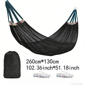 Outdoor Ice Silk Mesh Hammock Swing, Anti-Tip Bent Rod, Camping Travel Gear, Comfortable and Durable, Perfect for Relaxing