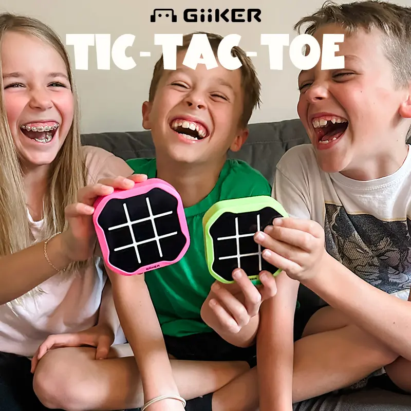 [Summer Sale] 3-in-1 Screen-Free Tic Tac Toe | Interactive Game for Kids | Stress Relief Family Board Game | Portable Travel Toy | Game Night | Birthday and Holiday Gift