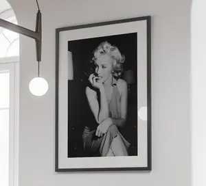 Vintage Marilyn Monroe Poster, Black and White Wall Art, Fashion Print, Old Hollywood, Coquette Room