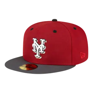 New Era New York Mets 50th Anniversary 59Fifty Fitted Hat Cardinal Red/Grey