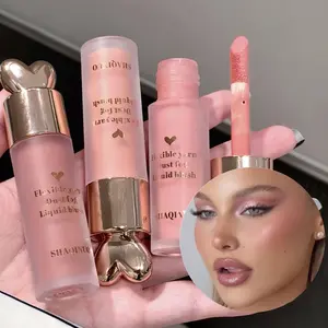 Long-Lasting Waterproof Liquid Blush, Natural Color, No Smudge, Highlighter Contour Makeup, Easy Application, All Skin Types, Daily Blend