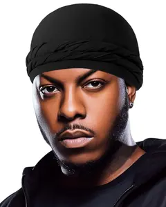Luxurious Silk Satin Lined Halo Turban Head Wrap Pre-Tied Skull Cap Sleeping Bonne for Men and Women