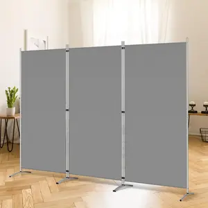 3-panel partition room divider, 6-foot-tall folding privacy screen, steel-frame independent partition, easy to move and store