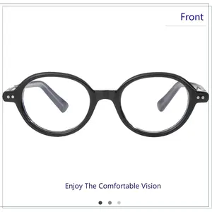 Vintage Round Glasses for Men Women Retro Oval Blue Light Glasses Fake Nerd Eyeglasses