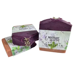 Lavender & Peppermint Handcraft Artisan Soap Bar Infused with Natural Herbs ~ Colloidal Oatmeal ~ Hibiscus Powder ~ Aloe Vera ~ Cold Process Soap
