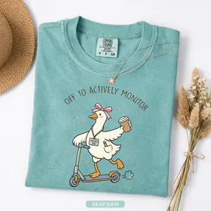 Comfort Colors Teacher Testing Goose Shirt, Off To Actively Monitor T-Shirt, Funny Test Day Graphic Tee, School Staff Gift, Exam Day Tshirt, Teacher Team