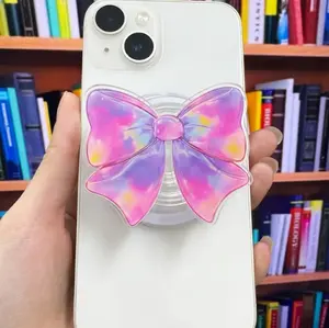 Rainbow Bow MagSafe Grip, Holographic Kindle & Phone Holder, Magnetic Bookish Accessory, Cute Gift for Her & Book Lovers