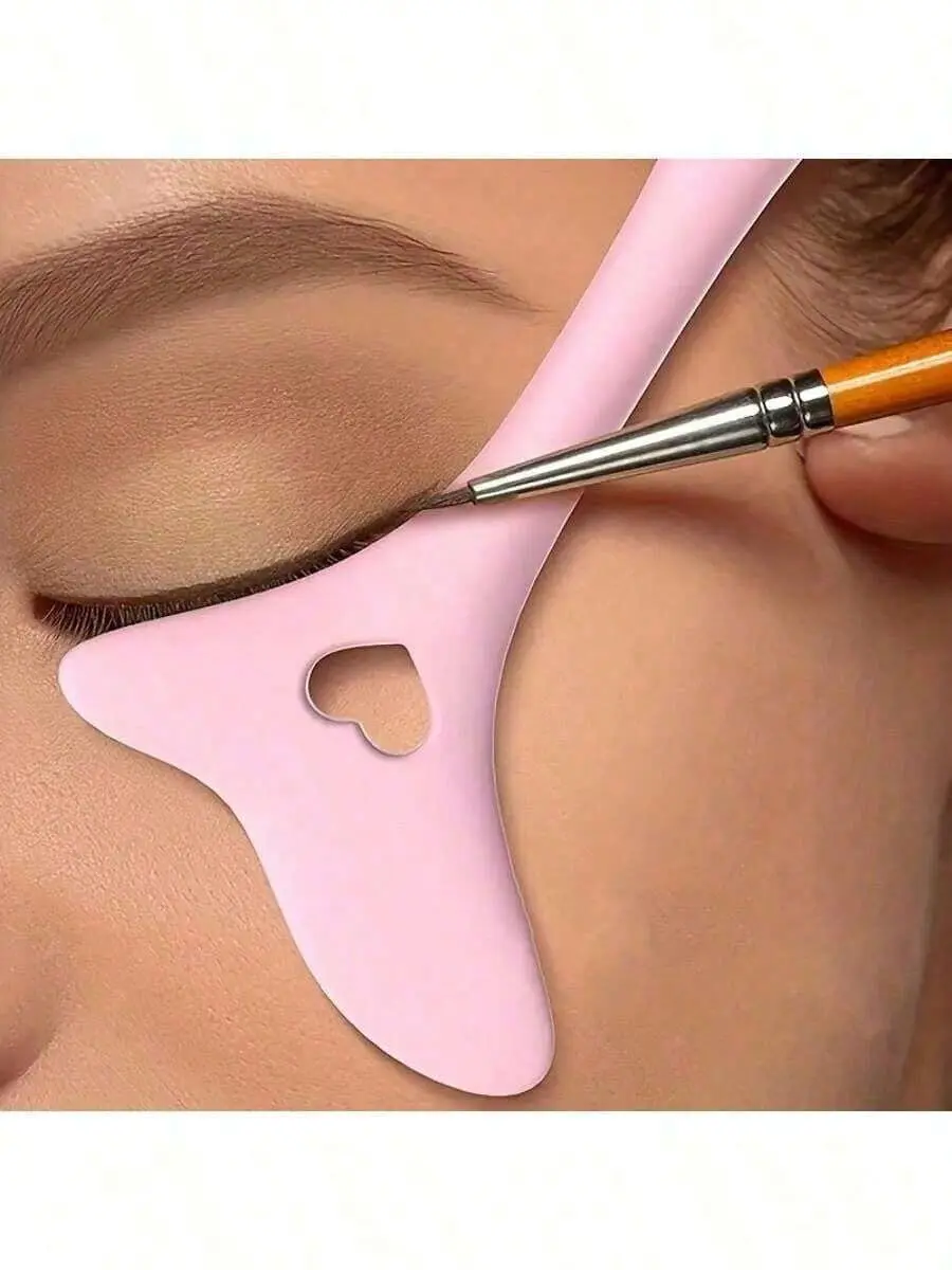 Multifunctional Makeup Eyeliner Stencil, 1pc Silicone Reusable Waterproof Liner Makeup Brush Pen Stamp Sharpener Eyes Smoky Eye Small Angled Wing Tip, Aid Eyeliner Molds Guide Template Quick And Easy Makeup