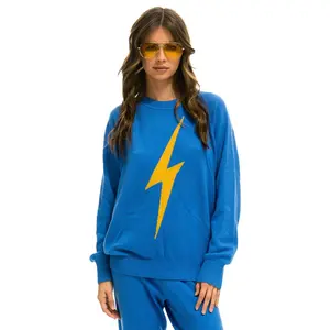 UNISEX BOLT CASHMERE LIGHT SWEATER - VINTAGE BLUE // BLUE BOLT UNISEX BOLT CASHMERE LIGHT SWEATER - VINTAGE BLUE // BLUE BOLT
