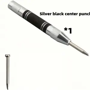 Center Punch, Heavy Duty Steel Spring Center Punch With Adjustable Tension Punching Tool, Hand Tools, Smooth Hole Puncher, Suitable For Metal, Wood, Glass, Plastic And DIY Enthusiasts