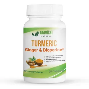 AMVital Turmeric Healthy Edible Capsule Dietary Natural Healthcare Fitness Supplement Vitamin Bathroom