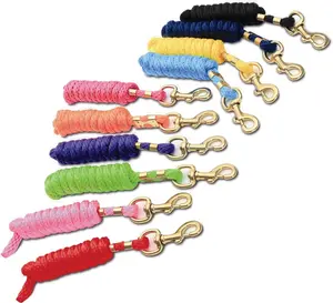 Shires Topaz Horse Lead Rope - 8-Foot Heavy-Duty Nylon Training Lead for Secure Handling