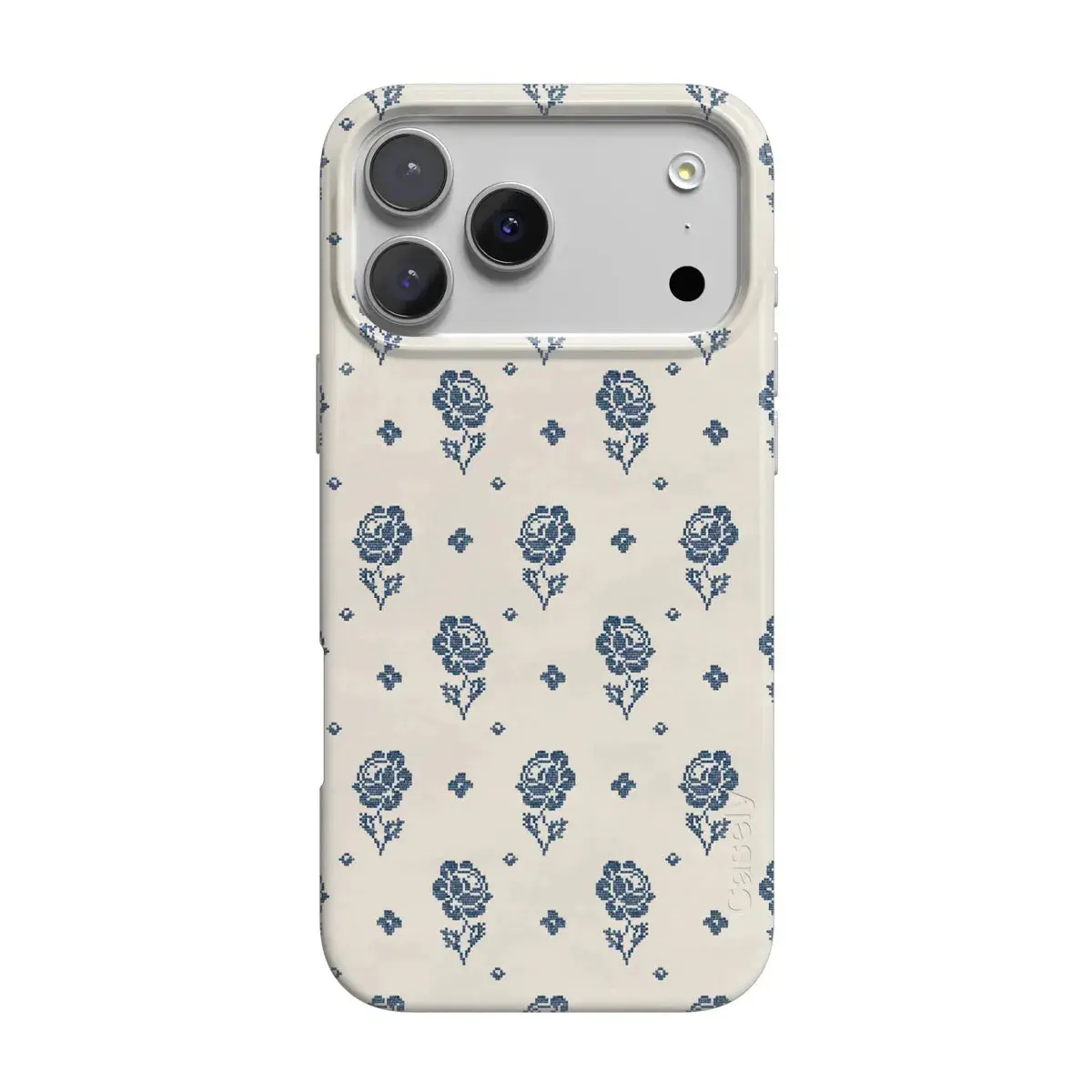 Casely iPhone 17 Pro Max Case | Seaside Stitch | Vintage Roses | Compatible with MagSafe | Classic Ultra Thin Design