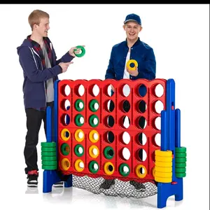 Giant Game Set 4-In-A-Row Connect Game with Net Storage for Kids & Adults, Colorful Design for Engaging Play