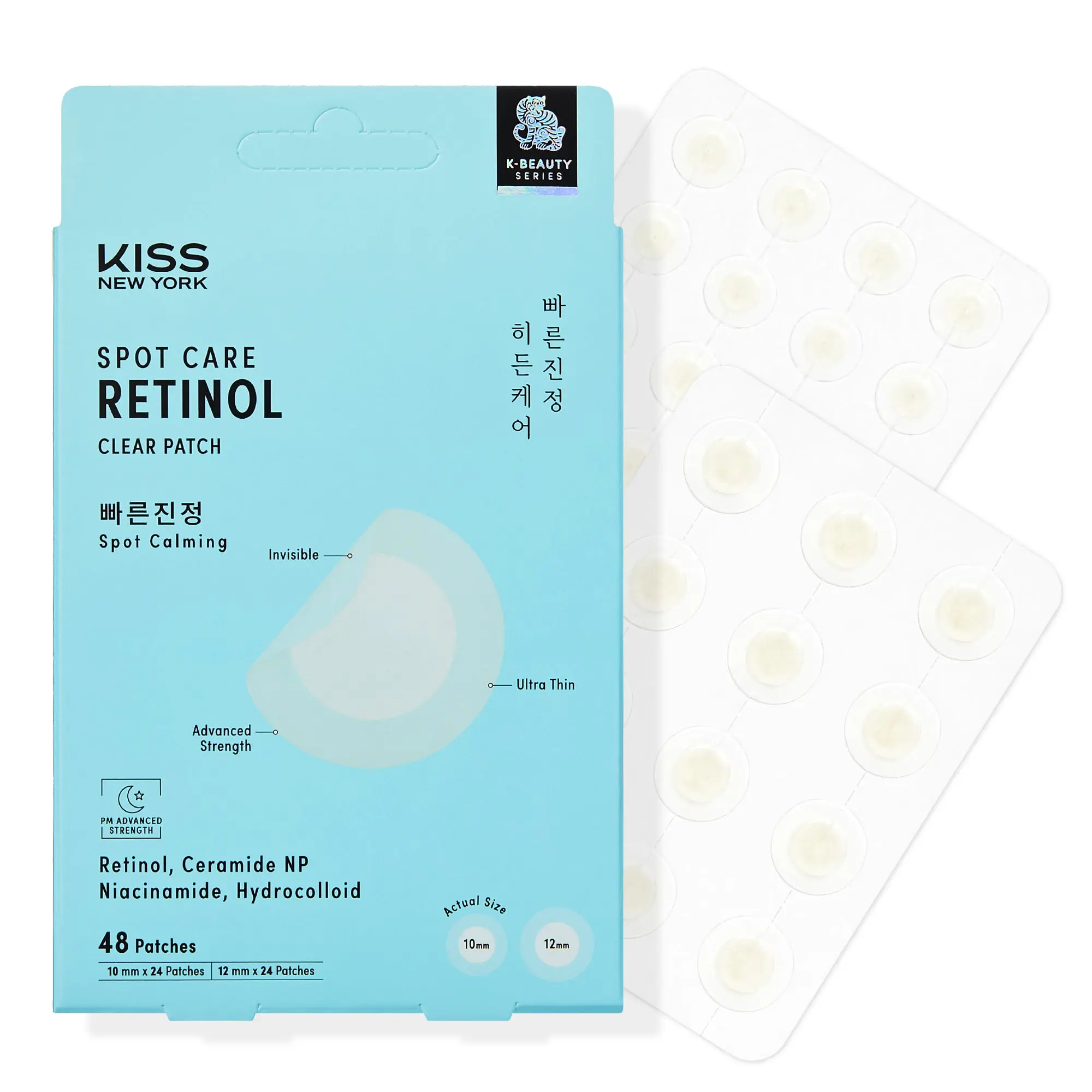 KISS NEW YORK Spot Care Retinol Clear Patch - Overnight Blemish & Dark Spot Hydrocolloid Patches with Niacinamide (48 Count)