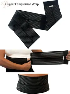 Copper Compression Wrap | One Size Fits Most | Waist, Knee, Leg, Arm Copper-Infused Compression Bandage, Support & Brace | USA Product