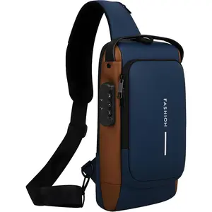 Unisex Anti- Sling Bag  USB Port, Water-Resistant Crossbody Chest Backpack for Travel & Work