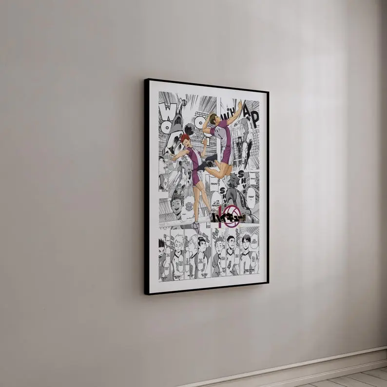 Manga Poster - Shiratorizawa Academy (Wakatoshi Ushijima & Satori Tendo) - Curated Manga Panels - Poster Print