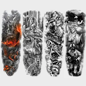 4 Realistic Phoenix Warrior Flame Wings Rose Temporary Tattoo Stickers, Unisex Arm and Leg Design for Creative Body Art, Unique Makeup Accessories