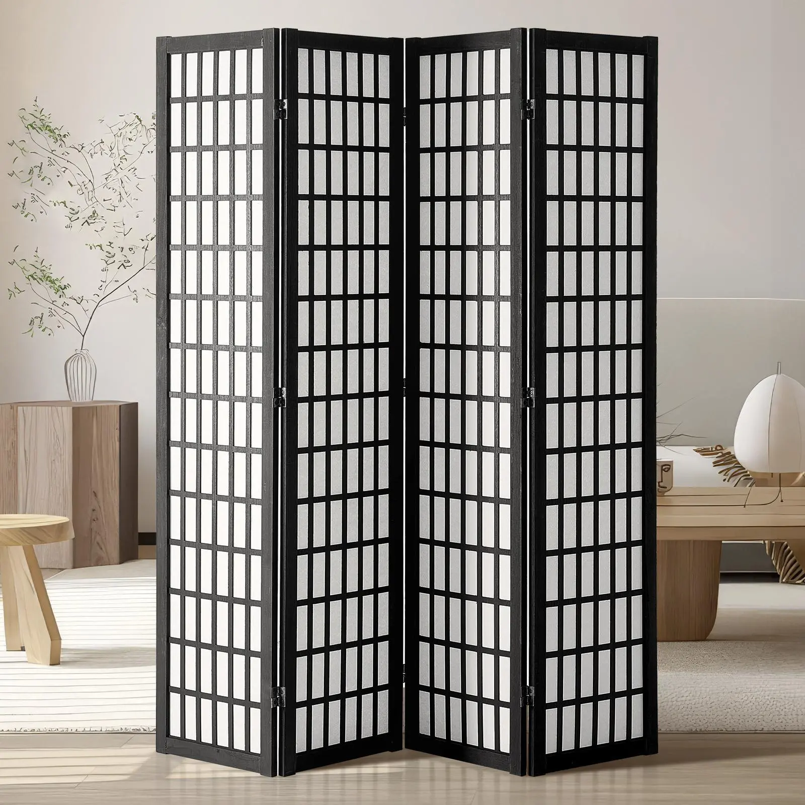 【SummerFinds】VEVOR Room Divider,  , 4 Panel Japanese Room Divider, Wood Folding Privacy Screen Indoor, Japanese Partition Dividers Portable Decoration Screens, for Room Separation Home Office Restaurant & Bedroom