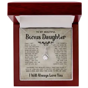 Bonus Daughter Necklace Heartfelt Gift For Stepdaughter Or Adopted Daughter Featuring Eternal Bond And Love Beyond Blood Message