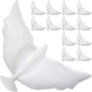 12-Pack Dove Balloons Memorial Release in the Sky, Biodegradable White Angel Lanterns for Funeral Party Decoration, Used for Loss of Loved Ones, Celebrating Life, Happy Birthday in Heaven RIP Supplies