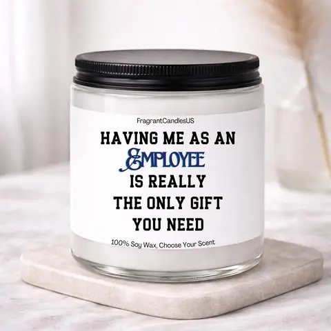 Funny Employee Gift Candle, Christmas Gift for Boss, Manager, Supervisor, Team Leader, Employer, Office Coworker, Holiday Appreciation Gift, Sarcastic Workplace Humor, Secret Santa Present, White Elephant Exchange, Boss Day Gift, Thank You Scented  Candle