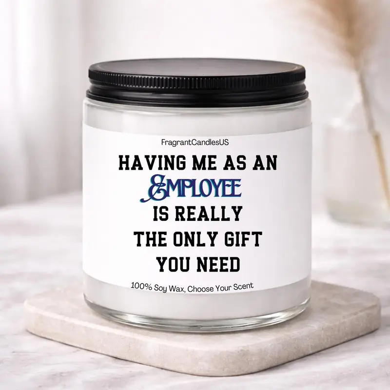 Funny Employee Gift Candle, Christmas Gift for Boss, Manager, Supervisor, Team Leader, Employer, Office Coworker, Holiday Appreciation Gift, Sarcastic Workplace Humor, Secret Santa Present, White Elephant Exchange, Boss Day Gift, Thank You Scented Candle