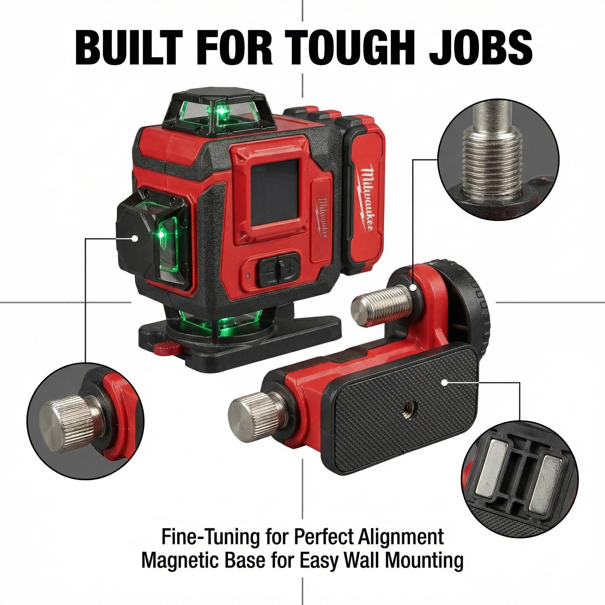 Milwaukee 16 Line Laser Level Kit One Battery Charger Jobsite Layout Tool Compact Design Electric Tool Makita Charger