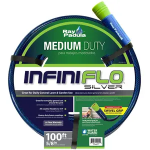 Ray Padula InfiniFlo 100ft Silver Medium Duty Garden Hose