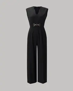 Women's Black Polyester Jumpsuit for All Occasions - Fit