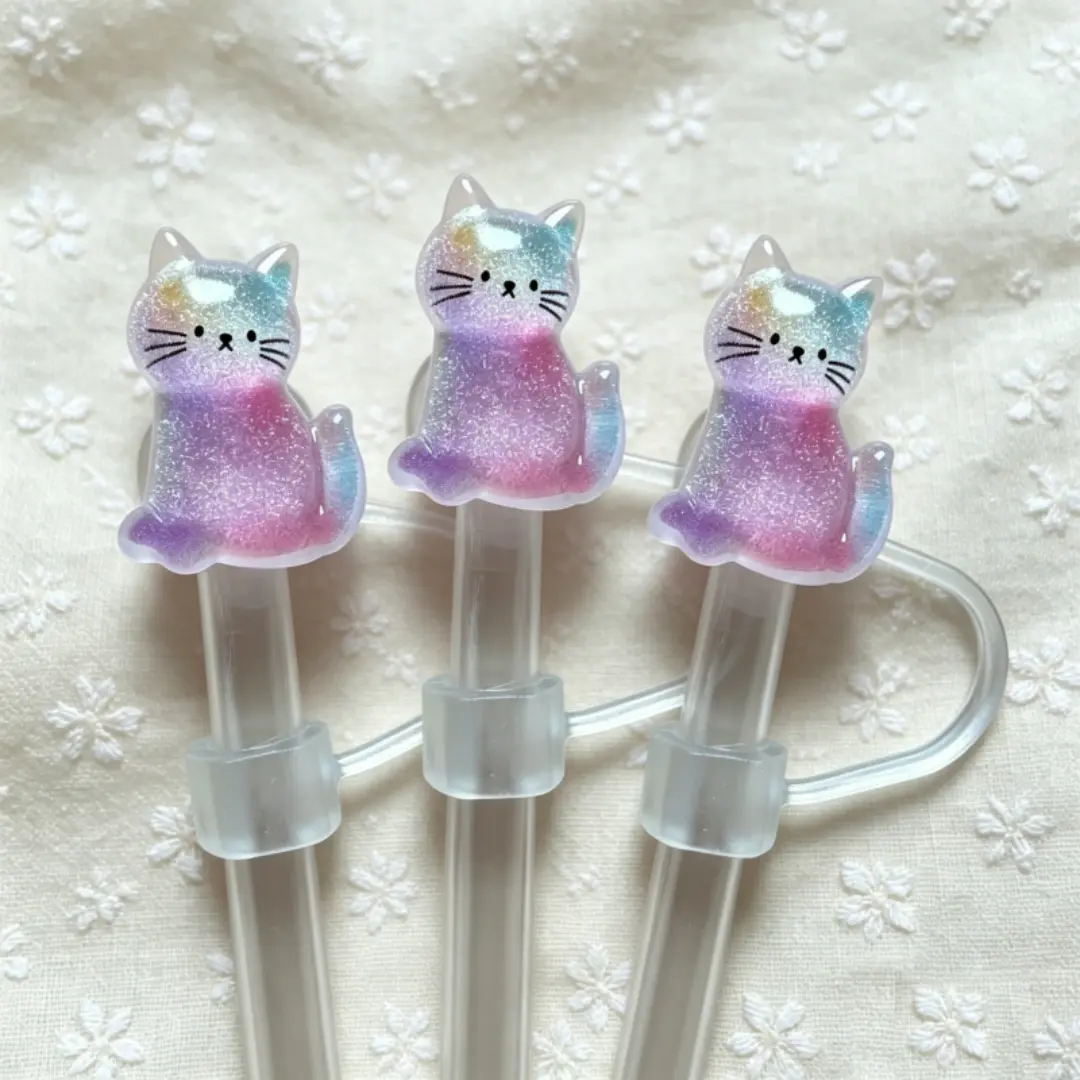 1pcs Cat straw cover, straw protector, compatible with 30 ounce and 40 ounce cups, dust-proof design. Suitable for outdoor camping, parties and other activity scenarios.