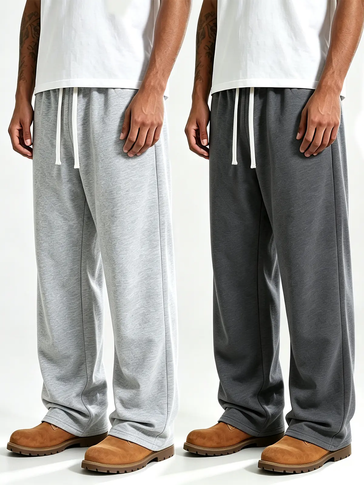 Men’s spring/autumn casual knit long pants, loose straight fit, simple versatile sweatpants suitable for jogging, fitness, and outdoor activities.