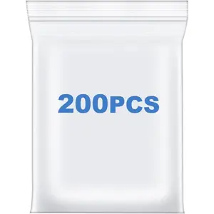 Clear Zipper Bags 200-Pack Mini Storage Organizers 2.4mil Thick Plastic Resealable Pouches for Jewelry, Coins & Pills Fitting Hand sample bag