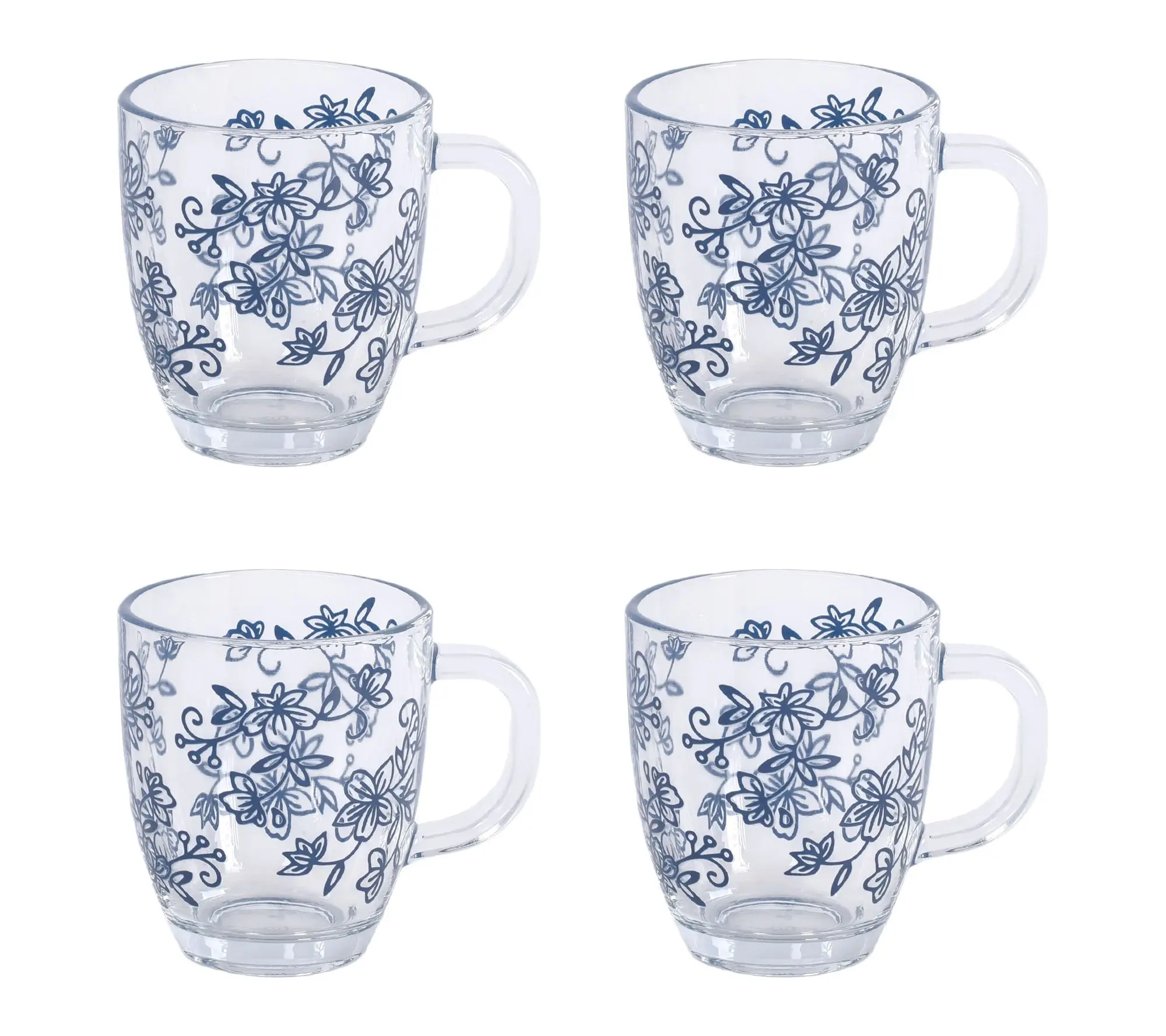 Temp-tations Set of (4) 12-oz Borosilicate Glass Mugs