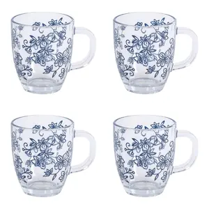 Temp-tations Set of (4) 12-oz Borosilicate Glass Mugs