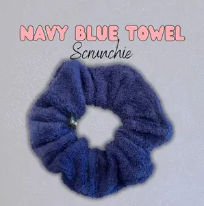Navy Blue Towel Scrunchie