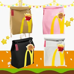 Messenger Bags Canvas Crossbody bag with Cute Keychain Leisure for Women Men with Large Capacity