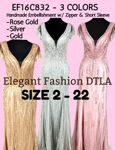✨  Elegant Fashion  ✨  EF16C832 Embellishments Short Sleeves _